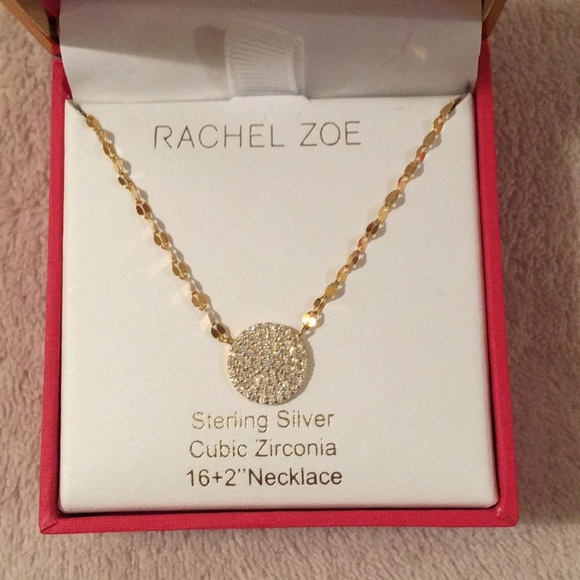 Rachel Zoe Sterling Silver Cz Necklace 